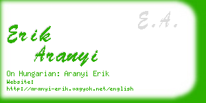 erik aranyi business card